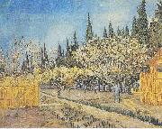 Vincent Van Gogh Flowering orchard painting